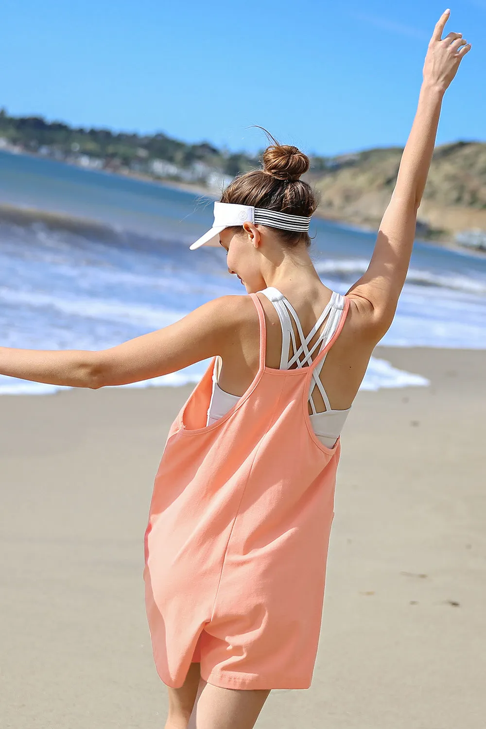 'Sunny Times' Romper - Peach
