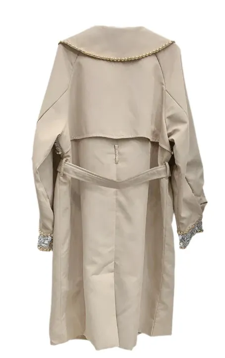 Tan Crystal Trench Coat