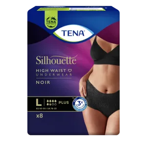 TENA Silhouette Plus Noir High Waist L - Elegante zwarte incontinentiebroekjes voor vrouwen