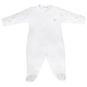 Tulip Flowers Embroidery and Printed Footie | Baby Girl