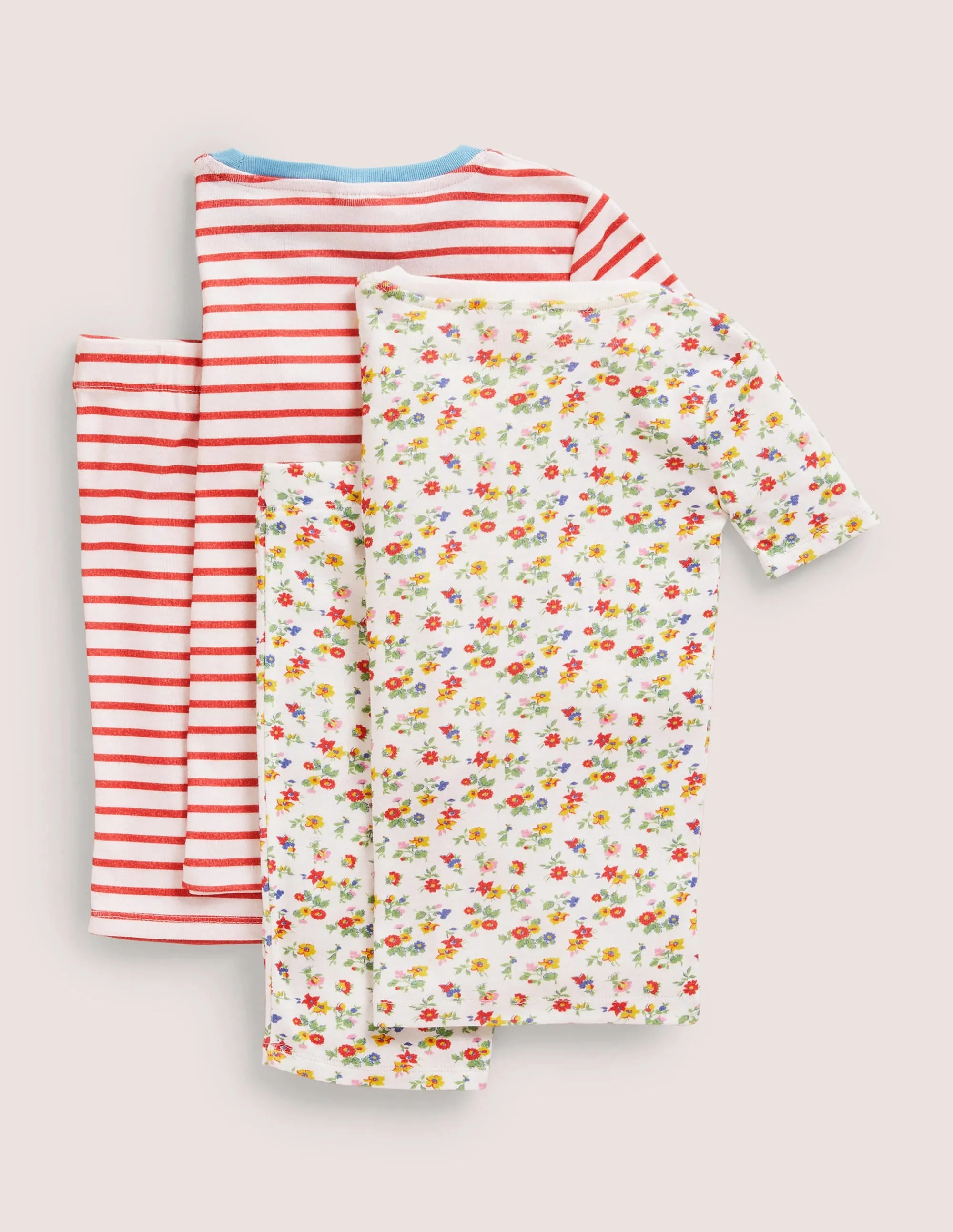 Twin Pack Snug Short Pyjamas-Multi Patchwork Floral
