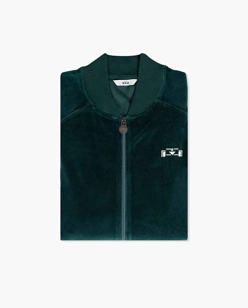 Velour Fleece Racecar Track Jacket
