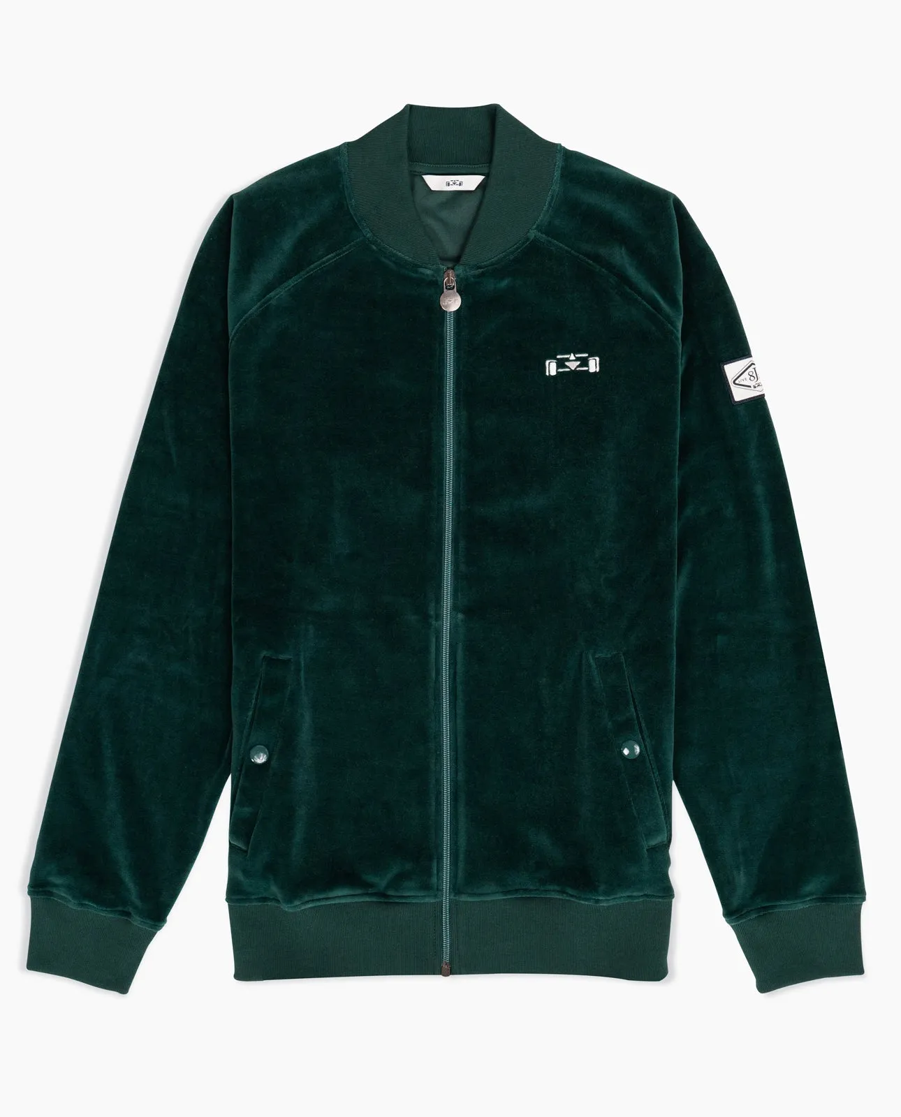 Velour Fleece Racecar Track Jacket