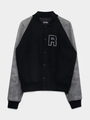 'Virginia Creeper' Blistered Leather Varsity Jacket