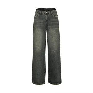 Washing Water Denim Straight-leg Trousers Men