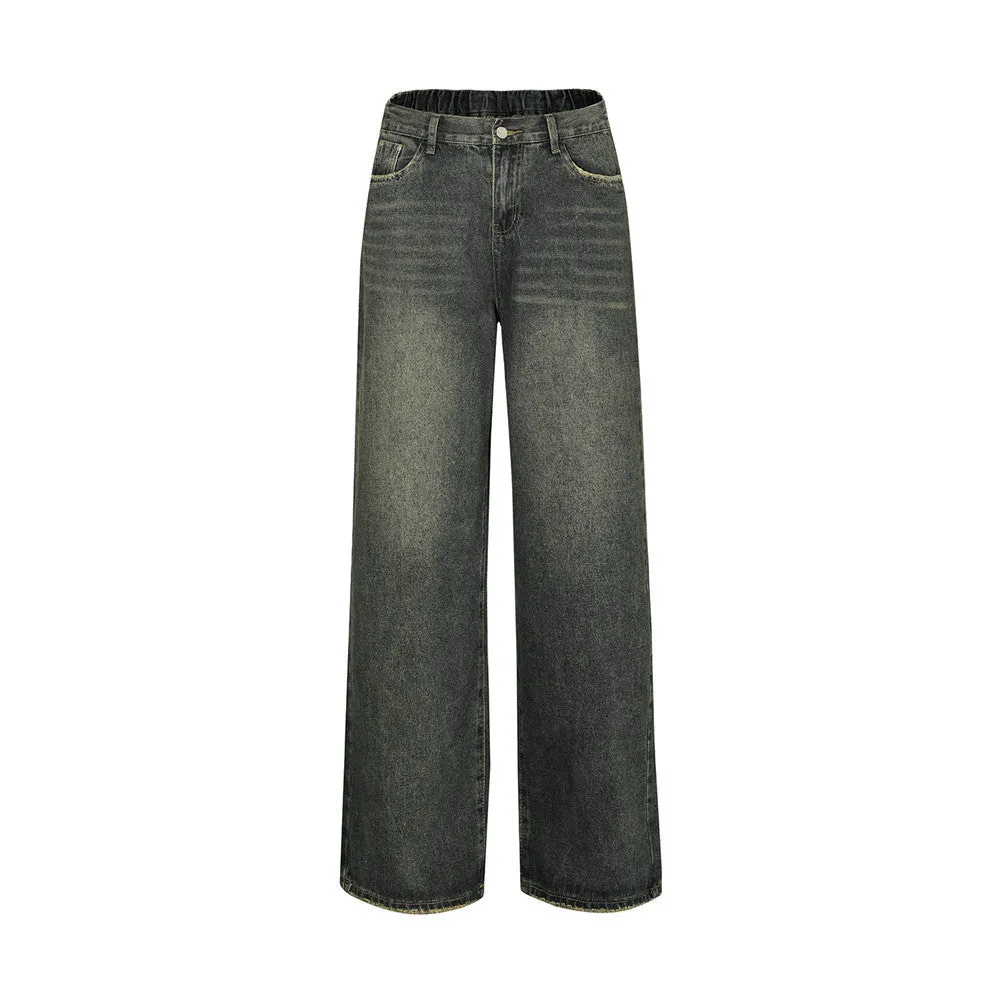 Washing Water Denim Straight-leg Trousers Men
