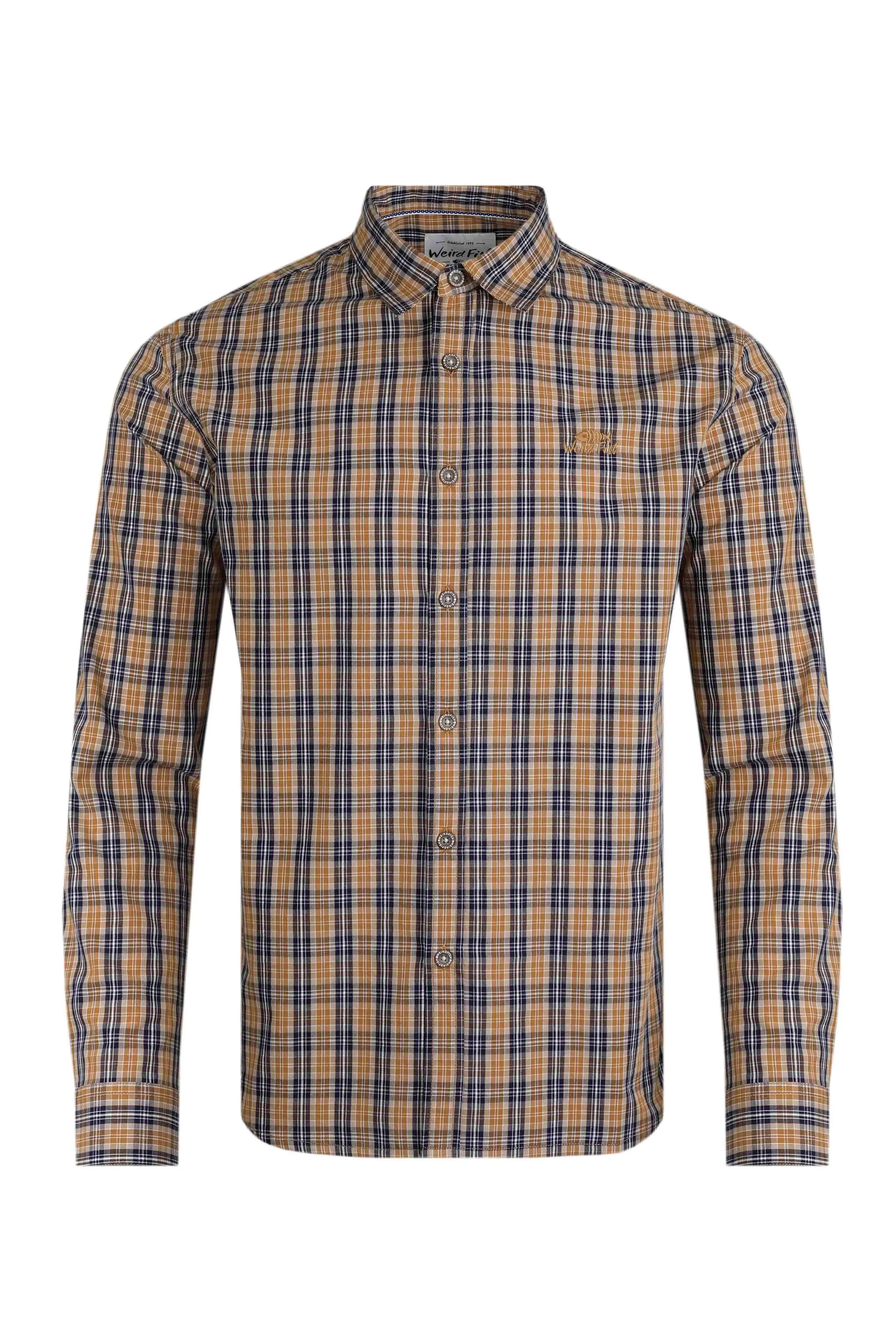 Weird Fish XL Caramel Lando Long Sleeve Check Shirt