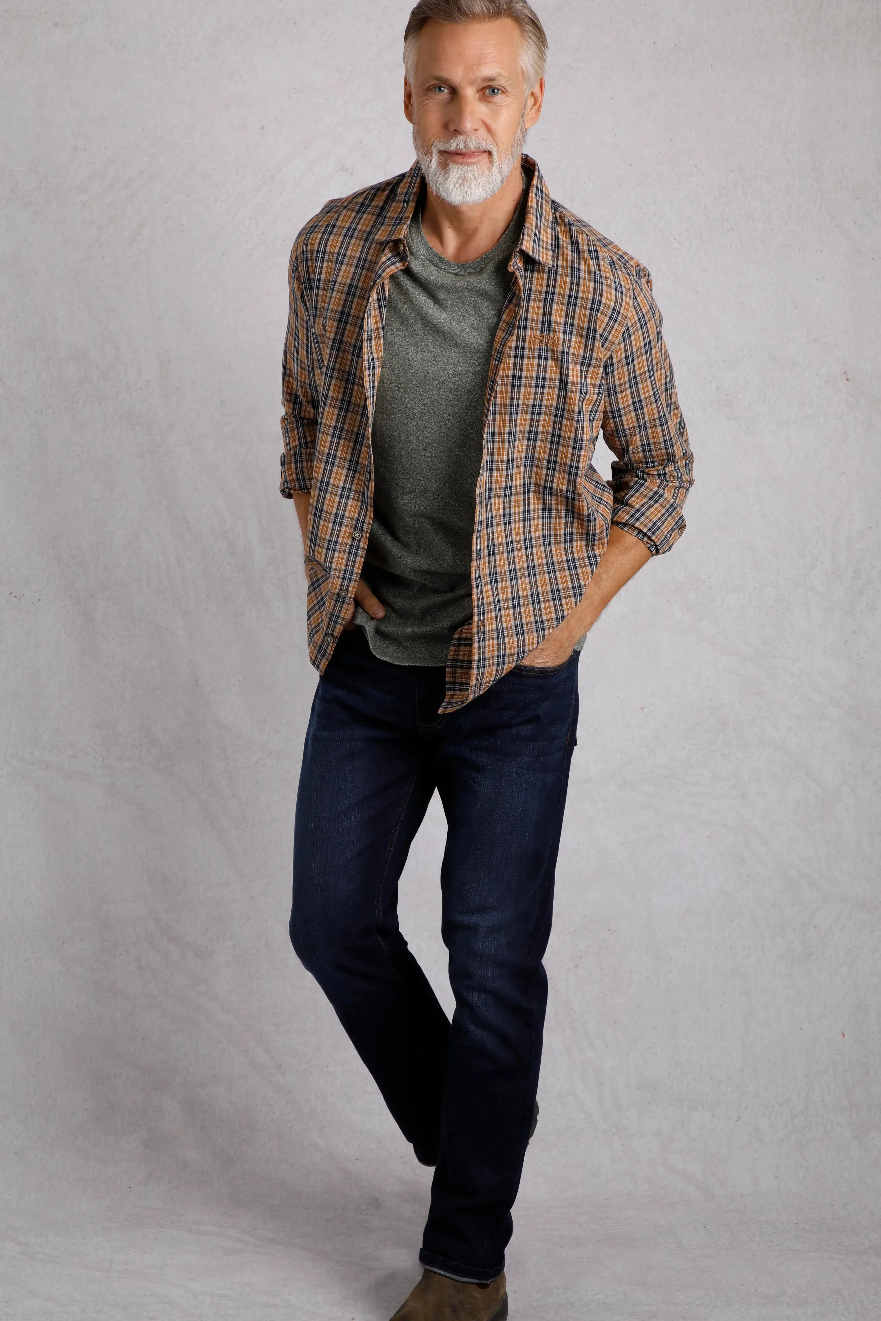 Weird Fish XL Caramel Lando Long Sleeve Check Shirt