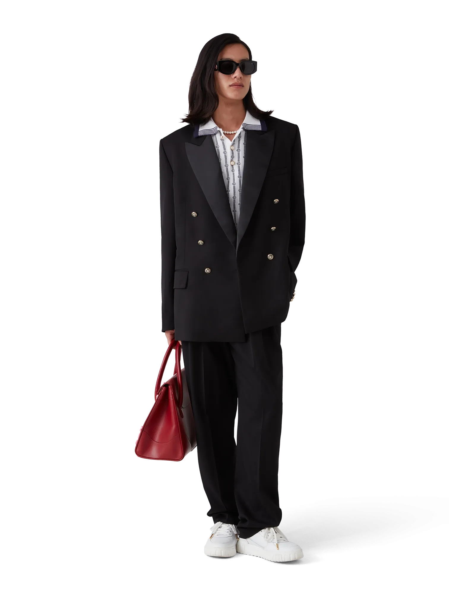 Wool Five Pleat Tailored Trousers