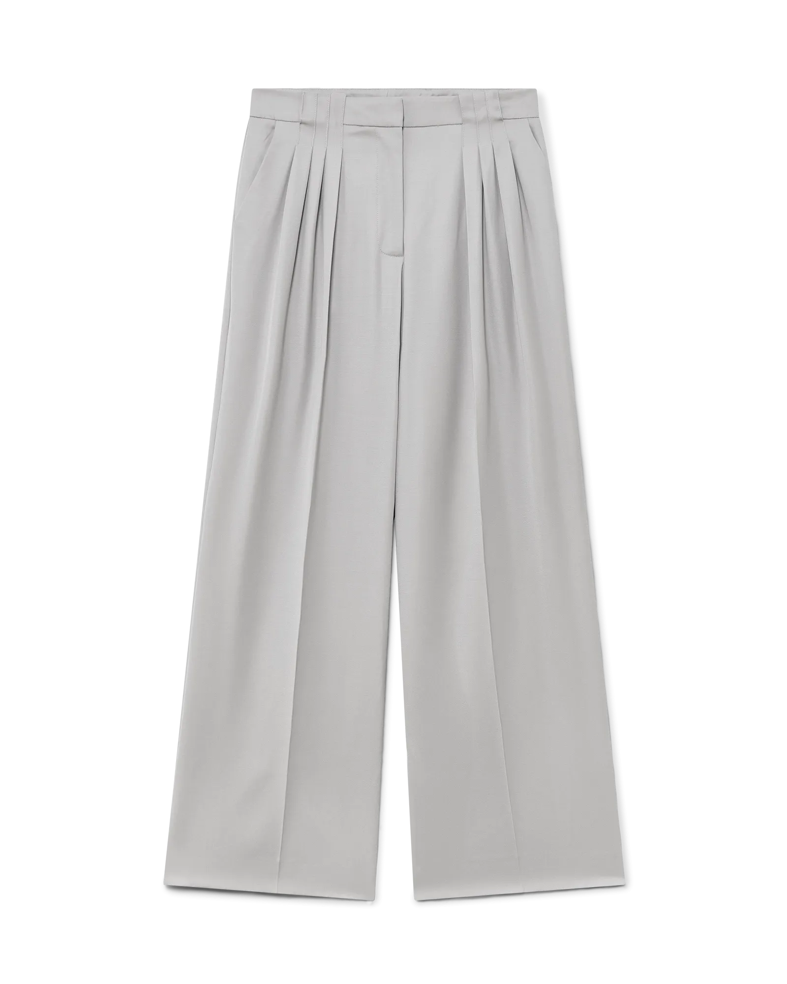 Wool Triple Pleat Tailored Trousers